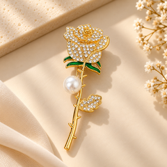 Gold Eternal Rose Elegance Brooch – Outfit Pin