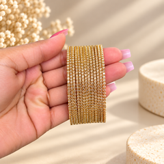 Zariya Sparkle AD Bangles - Rust