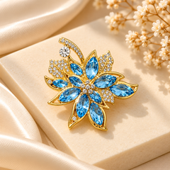 Sapphire Bloom Brooch