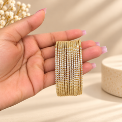 Zariya Sparkle AD Bangles - Gold