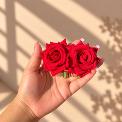 Blooming Rose Floral Hair Comb