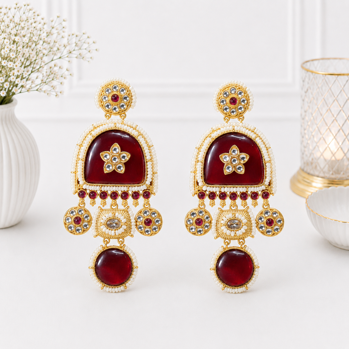 Kashmiri Glow Drop Earrings