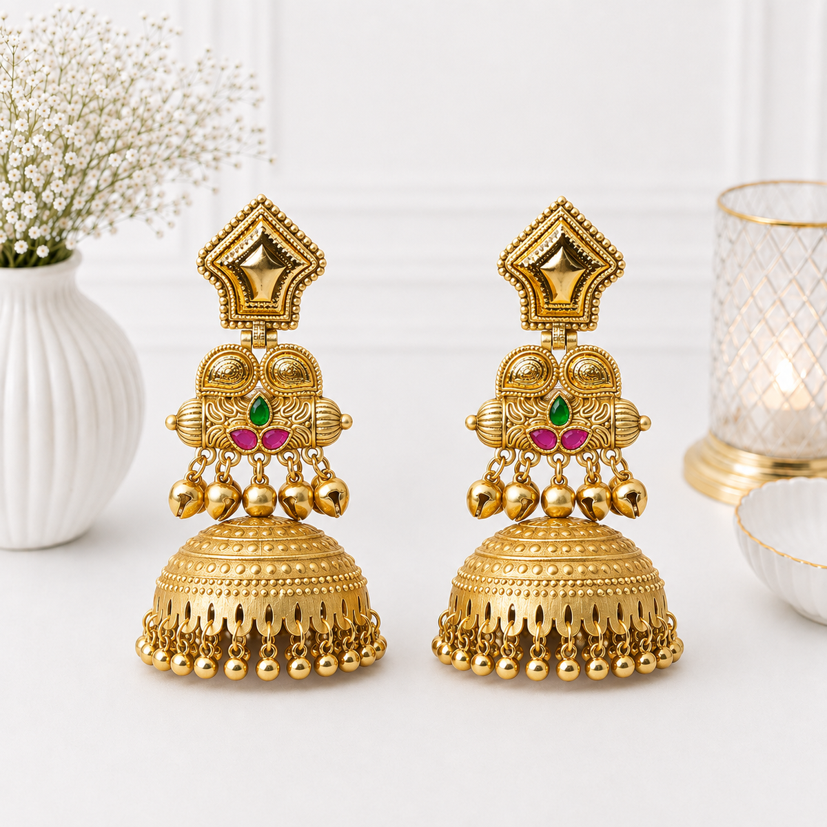 Gulnaar Kashmiri Drop Earrings