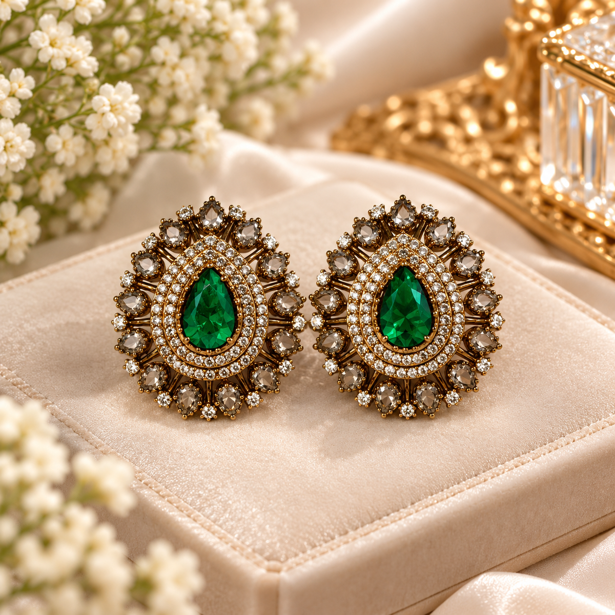 Royal Teardrop AD Stud Earrings ✨