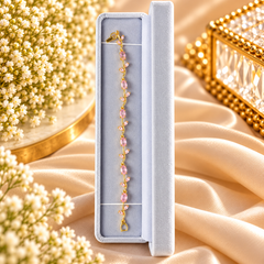Tulip Bracelet Pink & Gold – Floral Elegance Collection 🌷