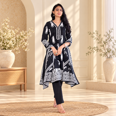 Noir Paisley Three-Piece Suit