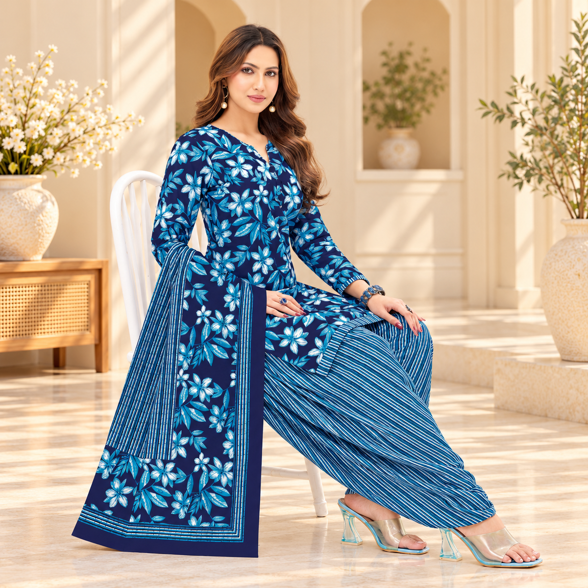 Neelkamal Floral Patiala Suit
