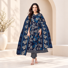 Neelara Midnight Cotton Anarkali Suit