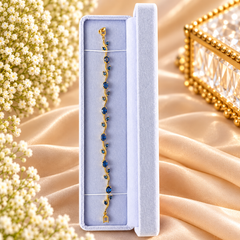 Tulip Bracelet Gold & Blue – Floral Elegance Collection 🌷