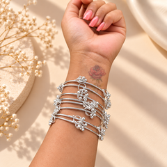 Silver Kashmiri Ghungroo Bangles