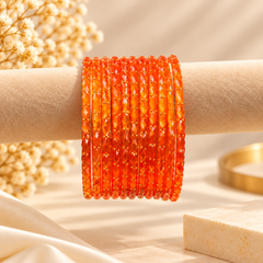 Raindrop Glass Bangles – Orange