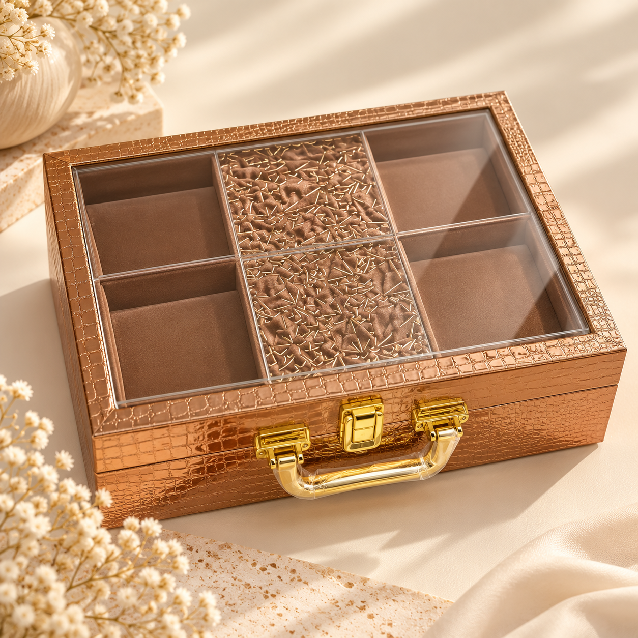 Mirror Work Bangle Box - 3 Rows