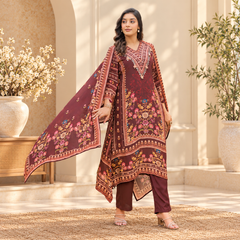 Zareen Mahogany Three-Piece Suit