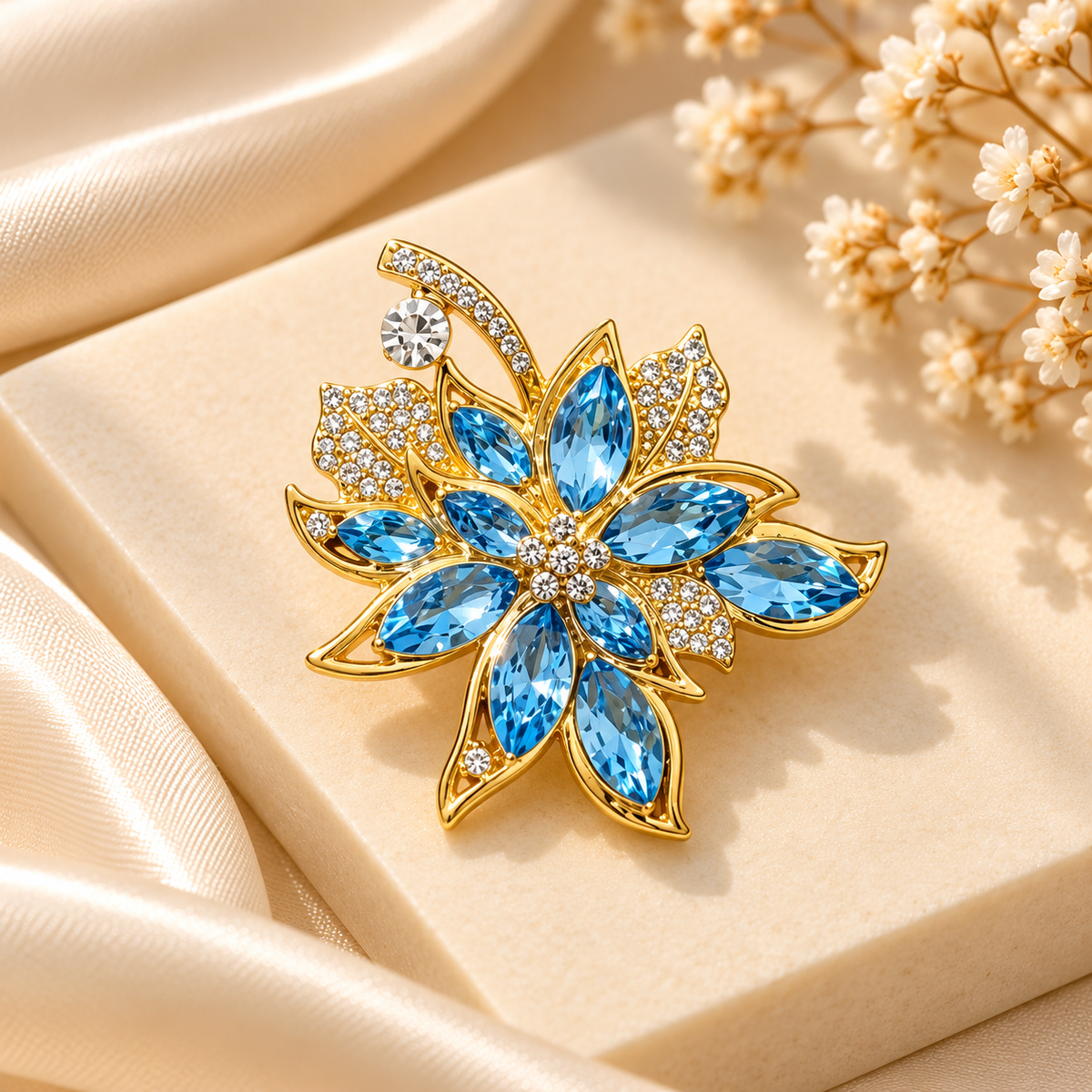 Sapphire Bloom Brooch