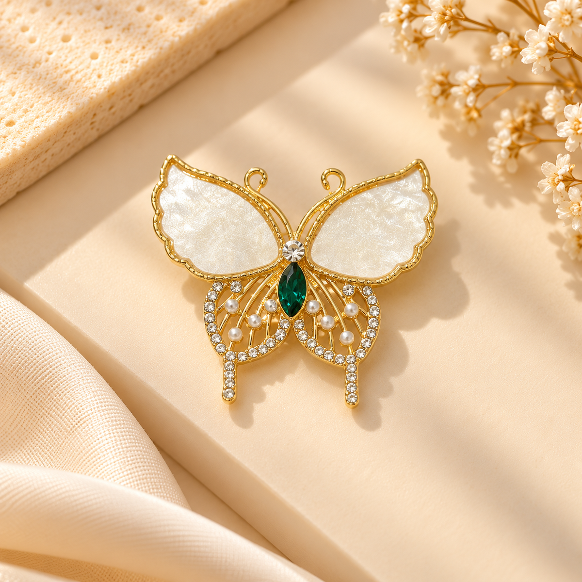 Ivory Grace Butterfly Brooch