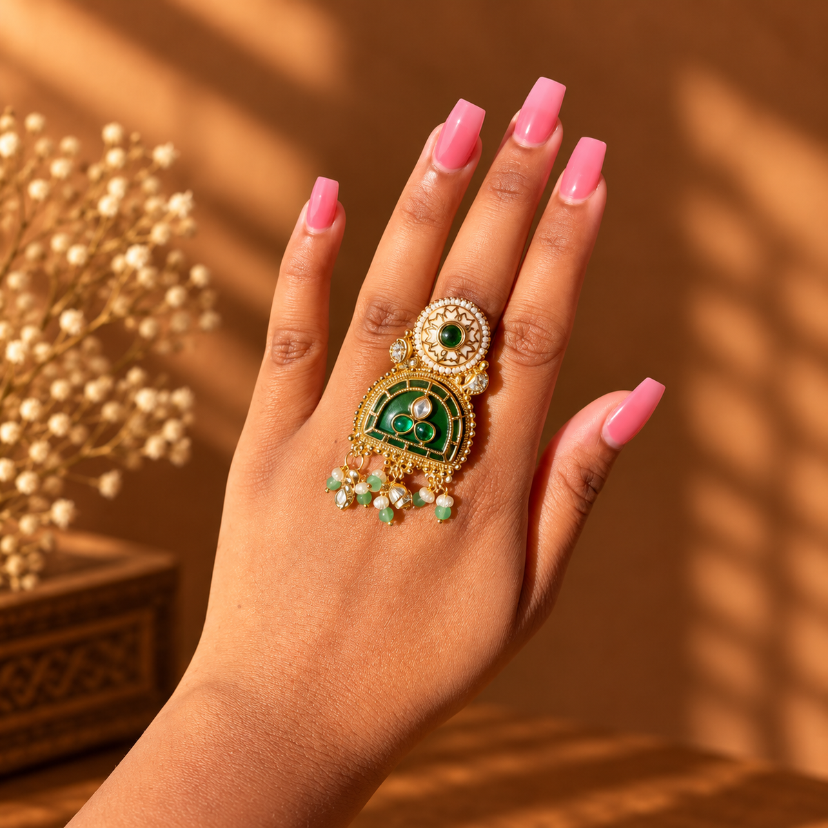 Zareen Emerald Heritage Ring