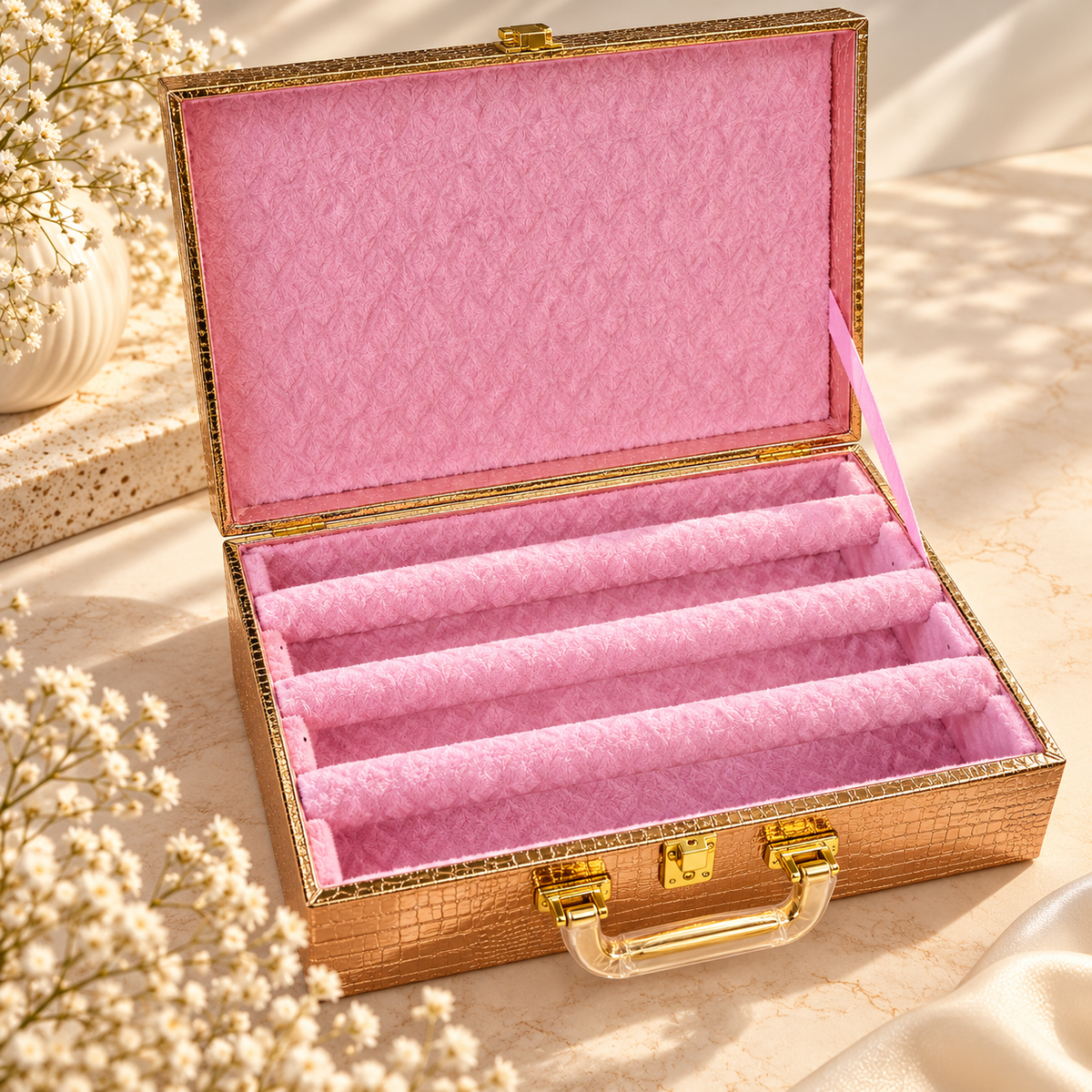 Mirror Work Bangle Box - 3 Rows