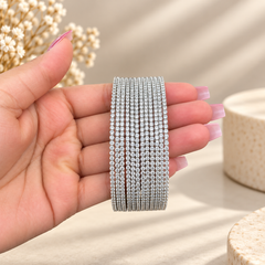 Zariya Sparkle AD Bangles - Silver